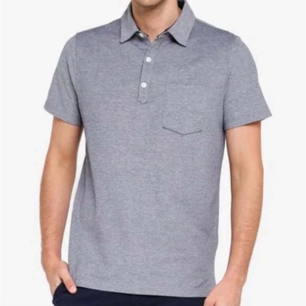 Men’s Banana Republic Performance Pique Polo in bluish gray cotton blend